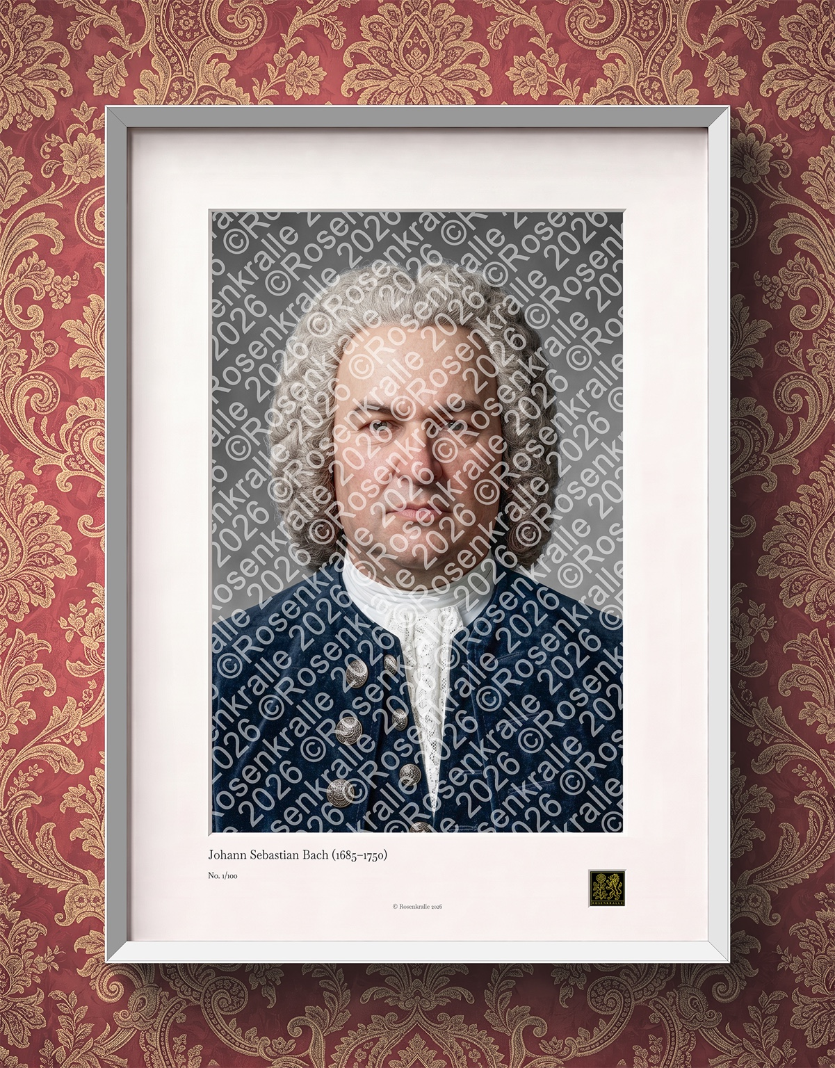 Johann Sebastian Bach, framed Rosenkralle edition
