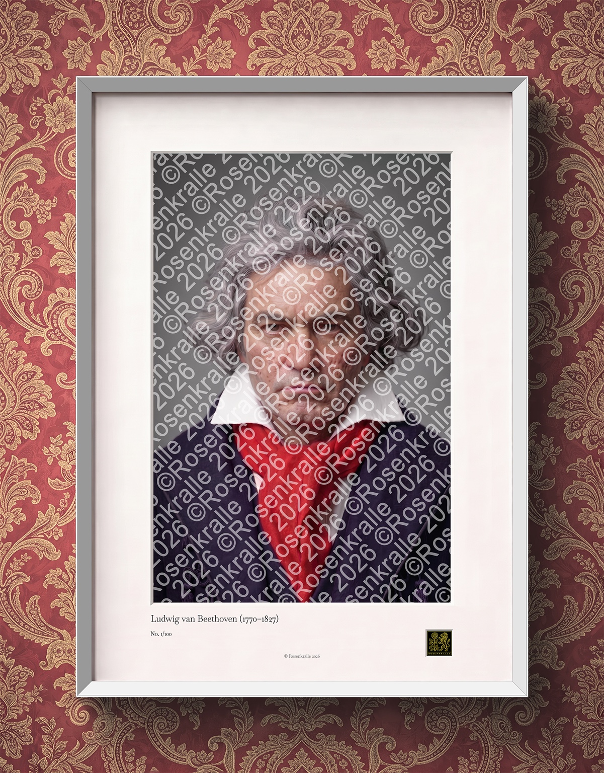 Ludwig van Beethoven, framed Rosenkralle edition