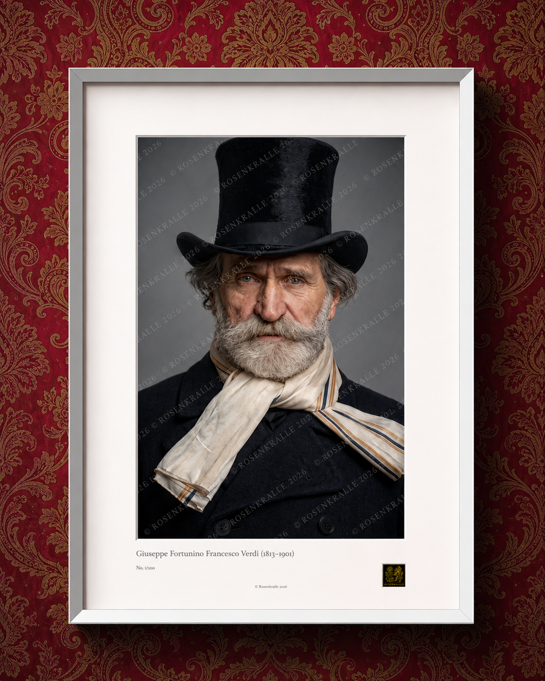 Giuseppe Verdi, framed Rosenkralle edition
